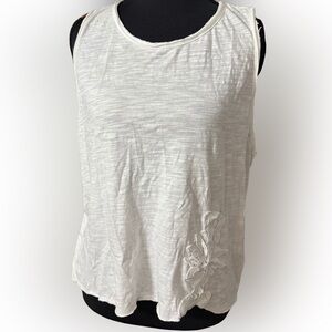 dELiA*s‎ White Tank Top with Floral Accent
